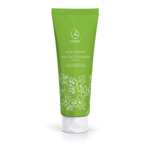 Exfoliating face wash gel with AHA acids 3 in 1